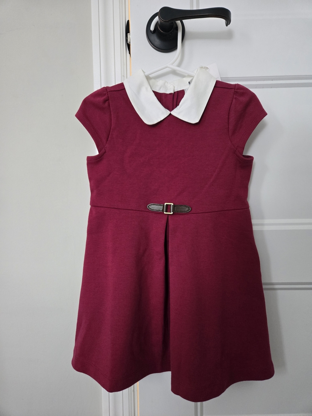 NWT Girls' Janie & Jack Burgundy Dress with White Collar. Size 2T.
